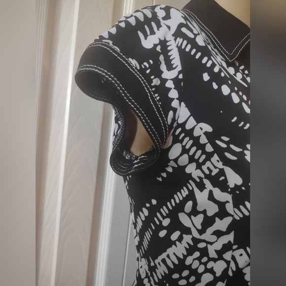 Cache women's size 6 black and white collared dress - Picture 3 of 6